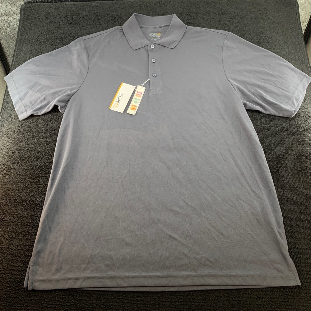 CORE365 Men's Large Carbon Gray Short Sleeve Moisture‎ Wicking Polo Shirt